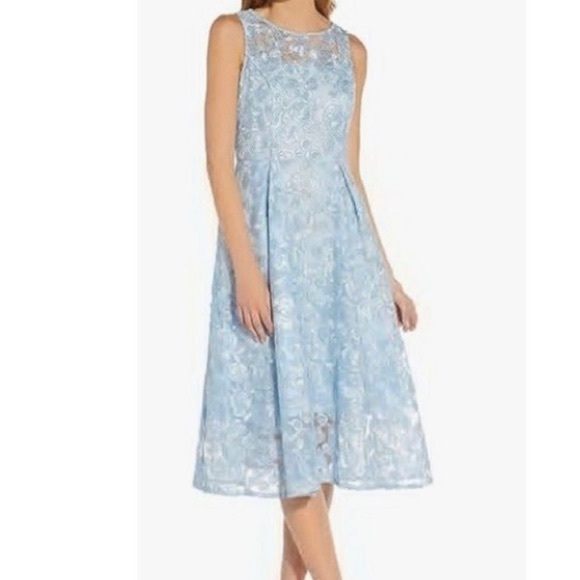 NWT Adrianna Papell ladies Lace Tea Length Dress size 4 - Picture 4 of 8